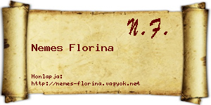 Nemes Florina névjegykártya